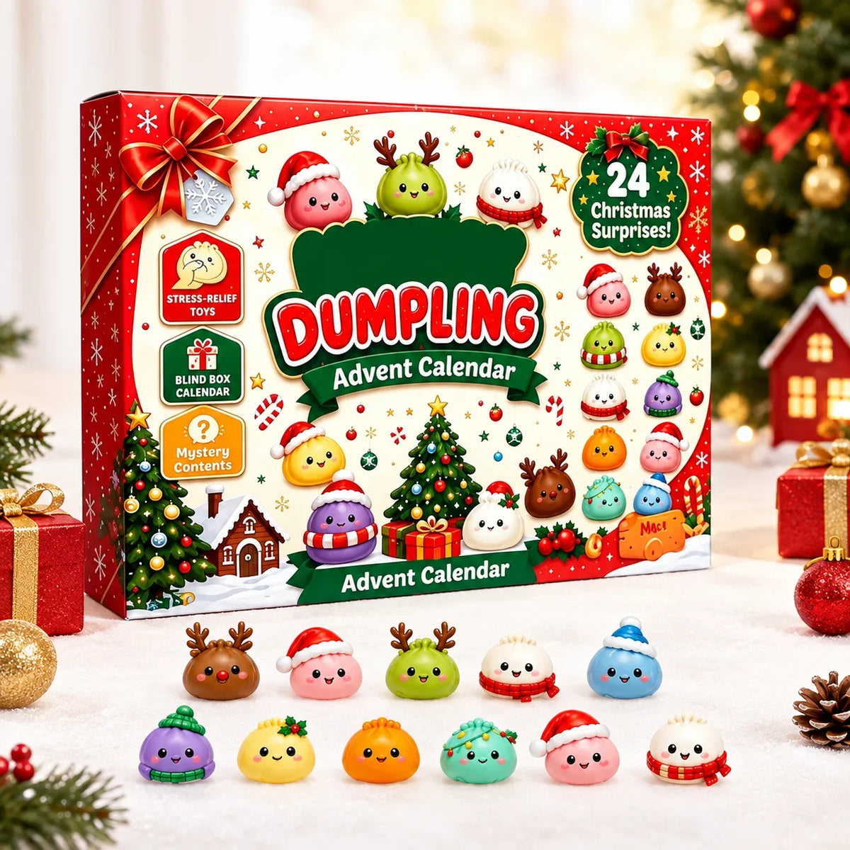 Cute Dumpling Advent Calendar 2026 – 24-Day Kawaii Surprise Toy Countdown